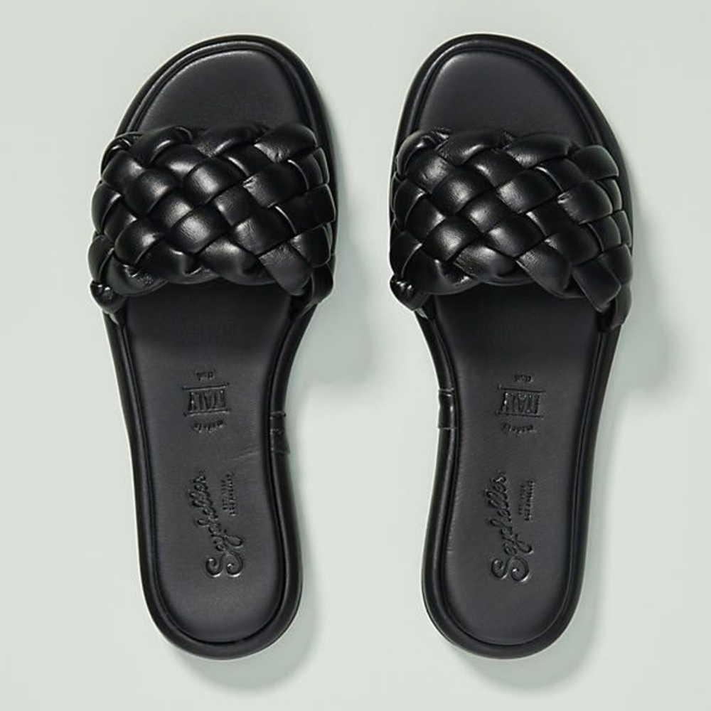 Seychelles Black Braided Woven Sandals
